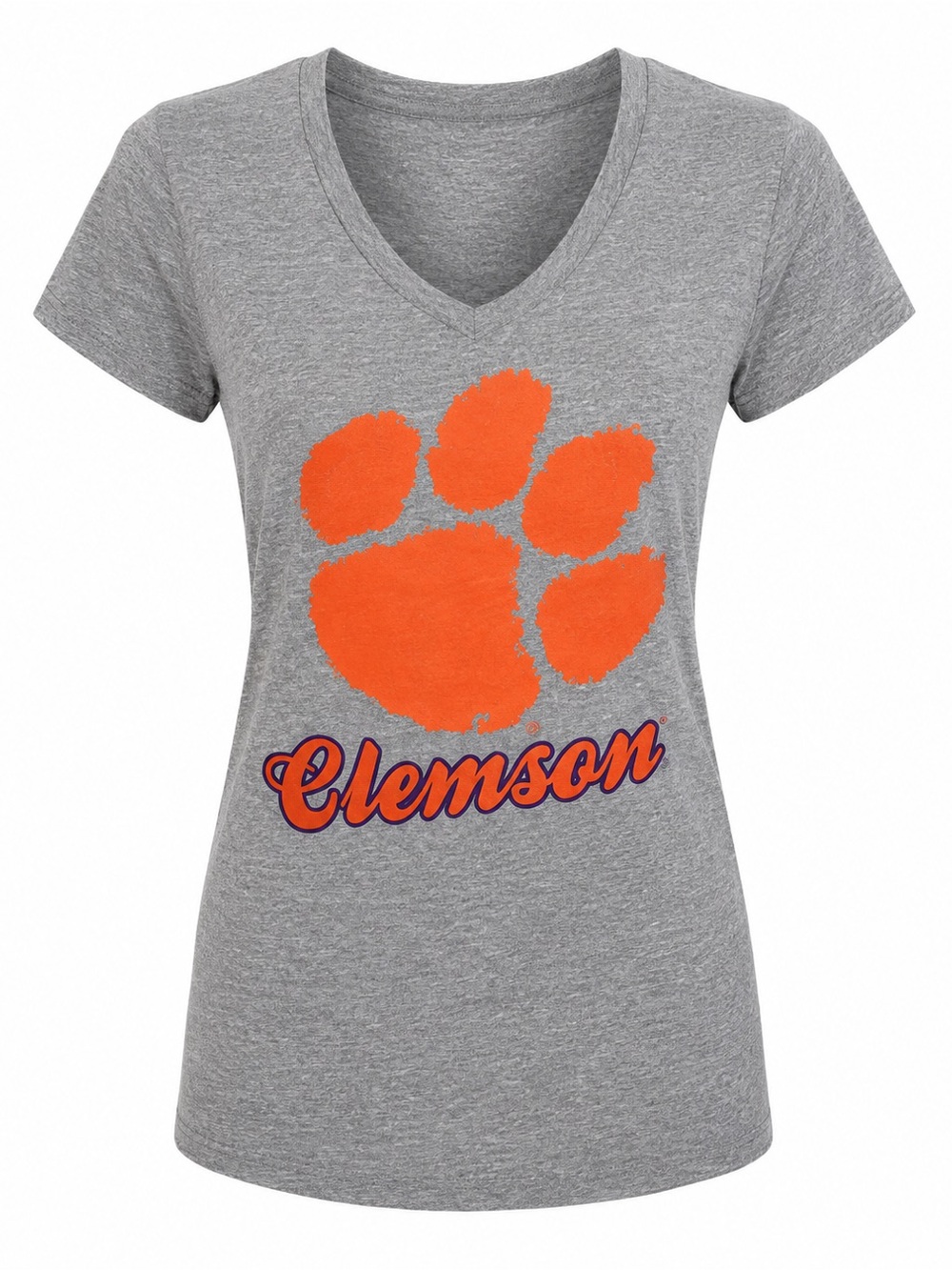 Gray T-Shirt with Orange Paw Print Clemson Tigers